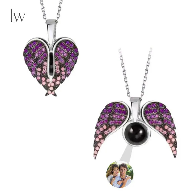 Collar Alas Corazón Personalizado